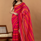 Pure Handloom Mul Cotton Saree | Hot Pink And Magenta Stripes