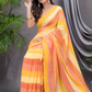 Handloom Mul Cotton Saree With Light Yellow - 001
