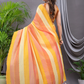 Handloom Mul Cotton Saree With Light Yellow - 001