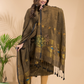 Olive Green Tissue Linen 2-Piece Set Kurti & Dupatta (UNSTITCHED) - 035