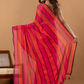 Pure Handloom Mul Cotton Saree | Hot Pink And Magenta Stripes