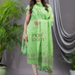 Lime Green 120 Count Cotton Jamdani 2-Piece Set Kurti & Dupatta (UNSTITCHED) - 135