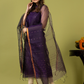 Handwoven Jamdani Muslin Unstitched 2-piece Kurti | Deep Violet