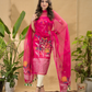 Deep Pink  Jamdani -Piec2-Piece Set Kurti & Dupatta (UNSTITCHED) -748