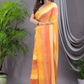 Handloom Mul Cotton Saree With Light Yellow - 001