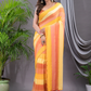 Handloom Mul Cotton Saree With Light Yellow - 001