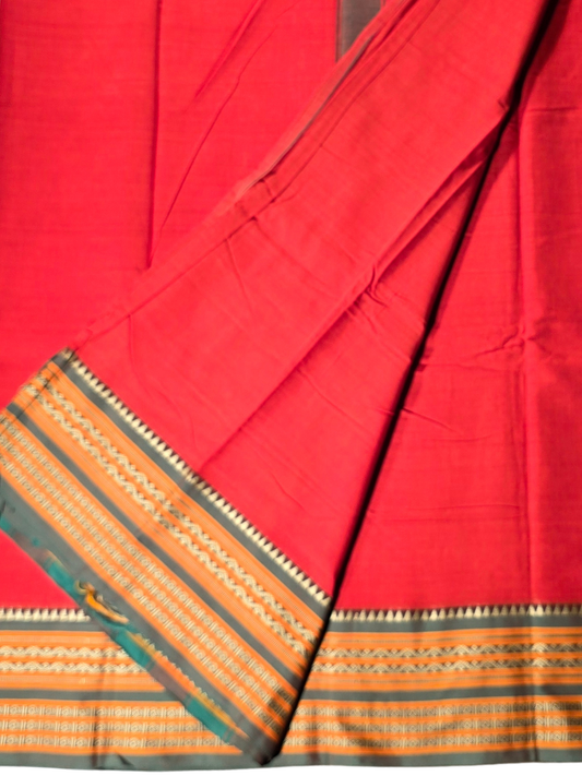 Handloom Narayanpet Cotton Saree | Red