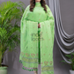 Lime Green 120 Count Cotton Jamdani 2-Piece Set Kurti & Dupatta (UNSTITCHED) - 135