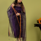 Handwoven Jamdani Muslin Unstitched 2-piece Kurti | Deep Violet
