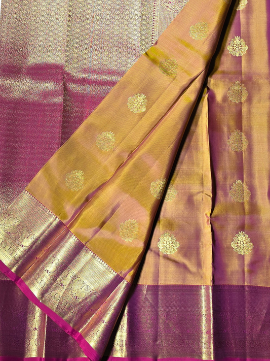 Traditional Kanjivaram Semi Silk Sarees | Mauve Shot
