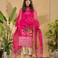 Deep Pink  Jamdani -Piec2-Piece Set Kurti & Dupatta (UNSTITCHED) -748