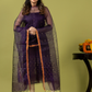 Handwoven Jamdani Muslin Unstitched 2-piece Kurti | Deep Violet