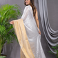 Tissue Silk Saree With Pearl White - 007