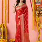 Classic Benarasi Katan Semi Silk Saree | Classic Red