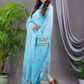 Sky Blue 120 Count Cotton Jamdani 2-Piece Set Kurti & Dupatta (UNSTITCHED) - 136