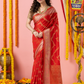 Classic Benarasi Katan Semi Silk Saree | Classic Red
