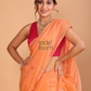 Muslin Tissue Jamdani Saree With Coral Orange - 106