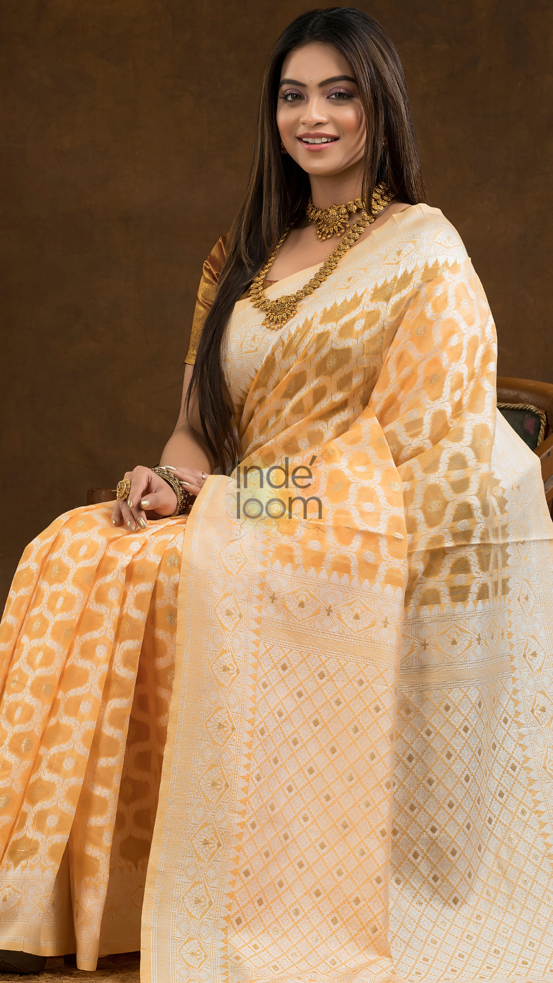 Chanderi Cotton Ethnic Motifs Saree | Mustard Yellow