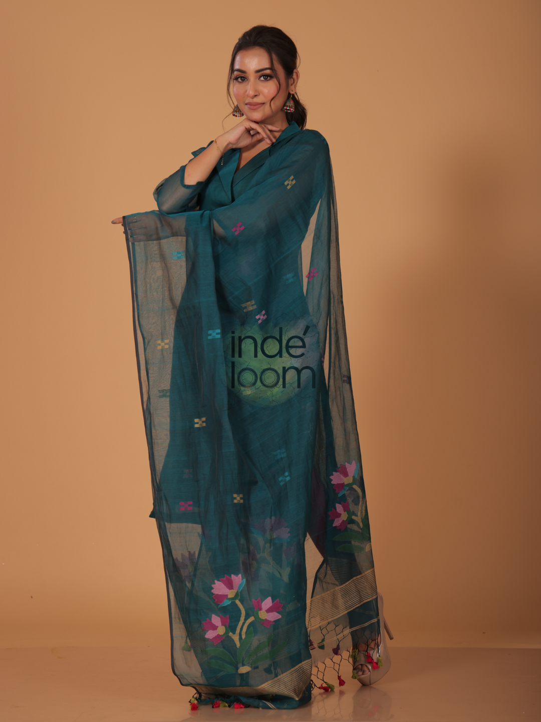 Pine Green Jamdani 2-Piece Set Kurti & Dupatta (UNSTITCHED) -630
