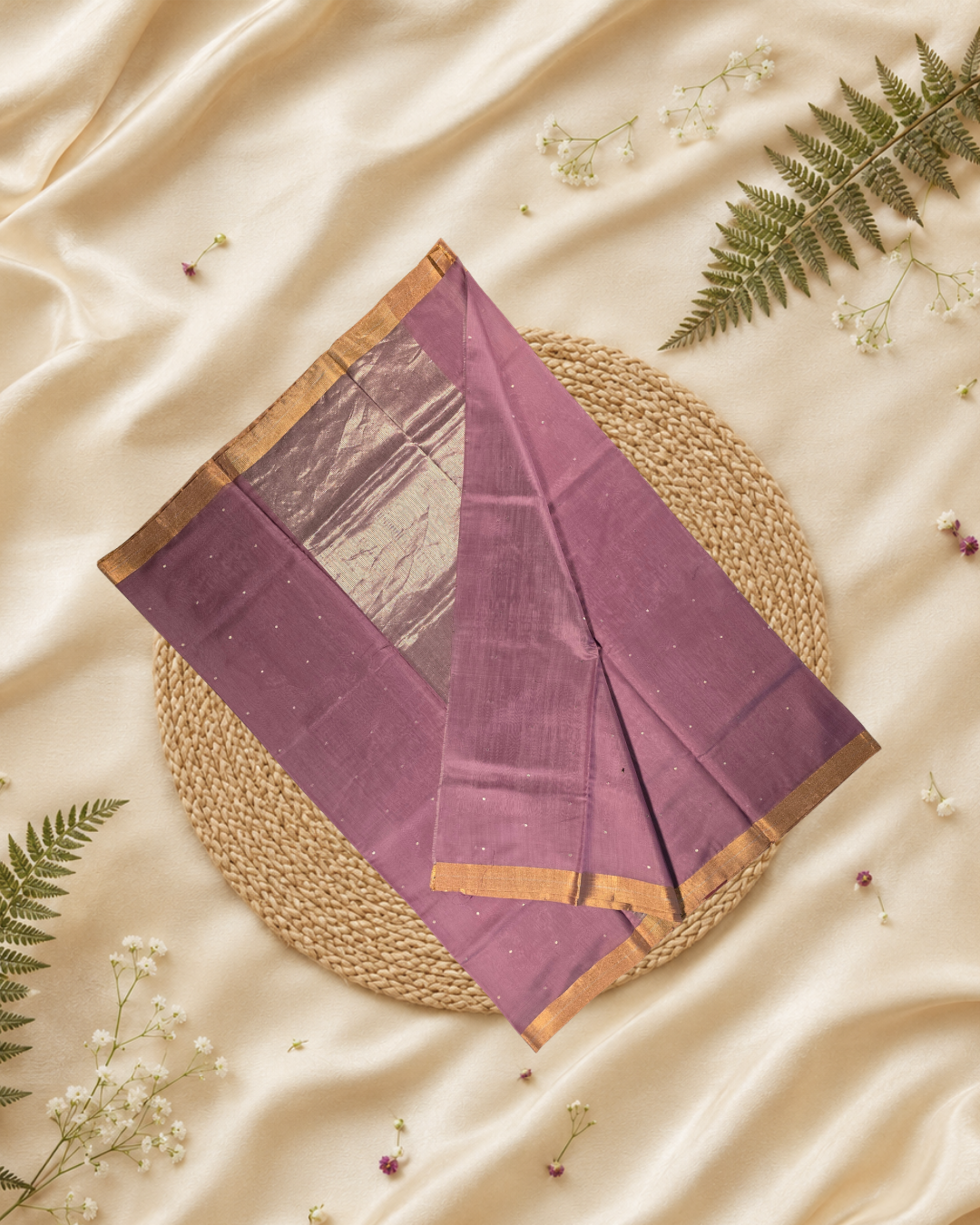 Handloom Chanderi Silk Cotton Saree  |  pastel pink