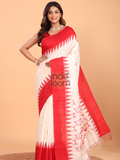 Matka Silk Saree With Snow White - 135