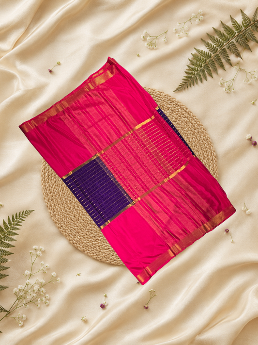Classic Mysore Silk Saree  |  magenta pink