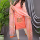 Coral Orange Matka Jamdani 2-Piece Set Kurti & Dupatta (UNSTITCHED) - 104