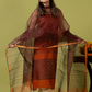 Handwoven Jamdani Muslin Unstitched 2-piece Kurti | Rust Brown