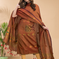 Rust Orange Tissue Linen 2-Piece Set Kurti & Dupatta (UNSTITCHED) - 037