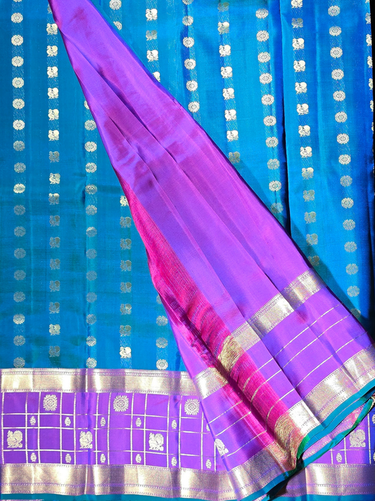Traditional Kanjivaram Semi Silk Sarees | Cobalt Blue