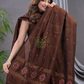 Umber Brown 120 Count Cotton Jamdani 2-Piece Set Kurti & Dupatta (UNSTITCHED) - 137