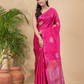 Tissue Silk Saree With Shaded Deep Pink - 034