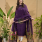 Grape Purple Jamdani 2-Piece Set Kurti & Dupatta (UNSTITCHED) -751
