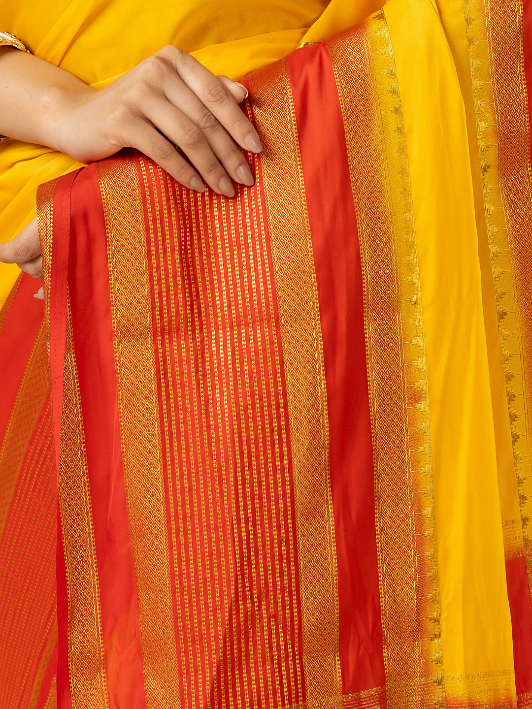 Classic Mysore Semi Silk Saree | Bright Yellow