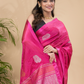 Tissue Silk Saree With Shaded Deep Pink - 034