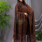 Umber Brown 120 Count Cotton Jamdani 2-Piece Set Kurti & Dupatta (UNSTITCHED) - 137
