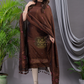 Umber Brown 120 Count Cotton Jamdani 2-Piece Set Kurti & Dupatta (UNSTITCHED) - 137