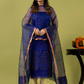 Handwoven Jamdani Muslin Unstitched 2-piece Kurti | Royal Blue