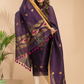 Midnight Purple Tissue Linen 2-Piece Set Kurti & Dupatta (UNSTITCHED) - 038