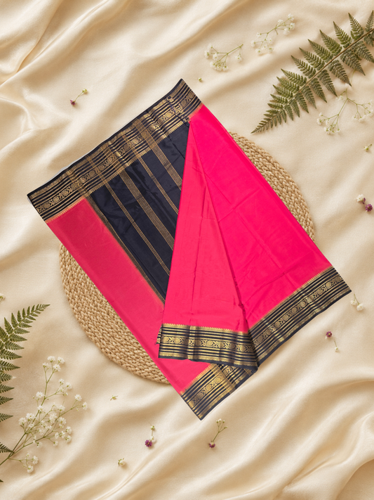 Classic Semi Silk Saree  |  deep pink