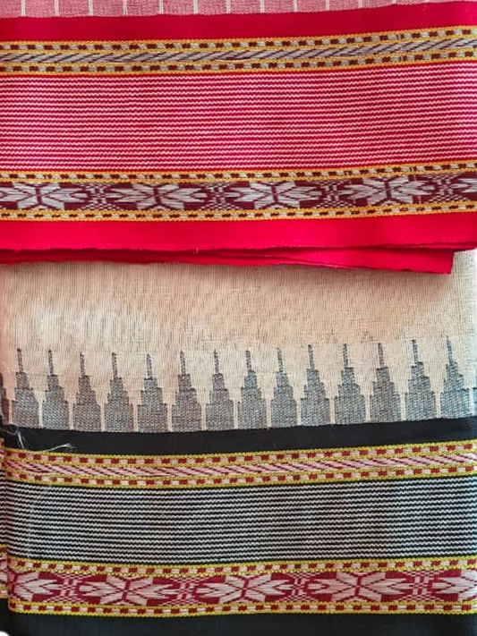 Handwoven Pure Vidarbha Tussar Silk Saree | Red and Black