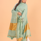 Mint Green Tissue Linen Jamdani 2-Piece Set Kurti & Dupatta (UNSTITCHED) - 054