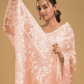 Light Pink Cotton Silk Jamdani Saree - 023 - indeloom