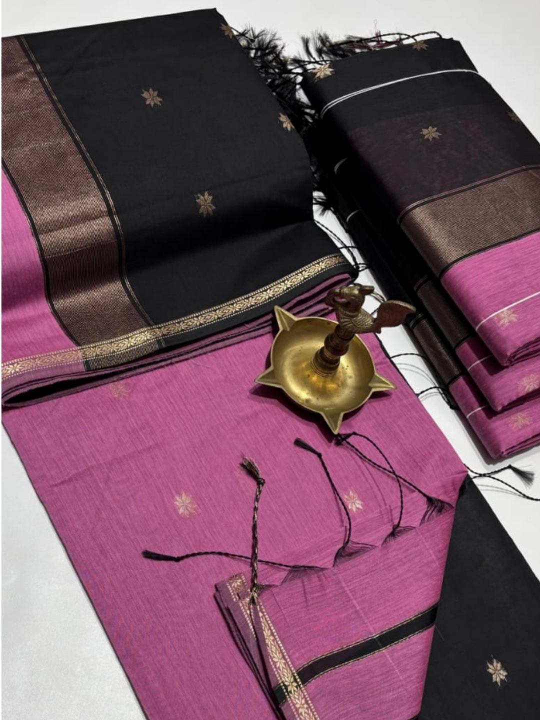 Maheshwari Silk Cotton Saree – Festive Elegance | Pink