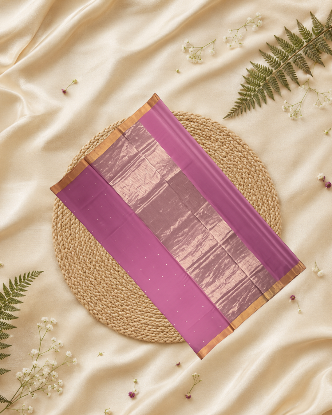 Handloom Chanderi Silk Cotton Saree  |  pastel pink