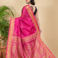 Tissue Silk Saree With Hot Pink - 028