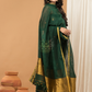 Dark Green Jamdani 2-Piece Set Kurti & Dupatta (UNSTITCHED) - 142