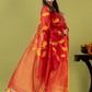 Handwoven Jamdani Silk Cotton Unstitched 2-piece Kurti | Vermilion Red
