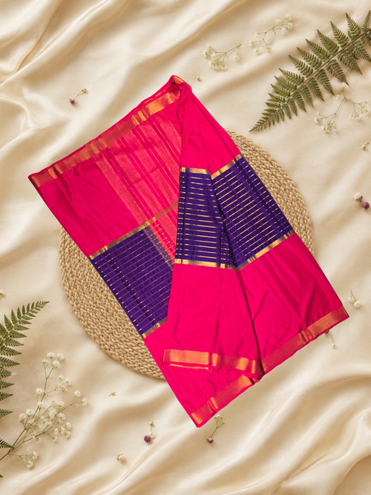 Classic Mysore Silk Saree  |  magenta pink