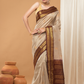 Pure Handloom Korvai Saree | Light Gold and Golden Dark Brown